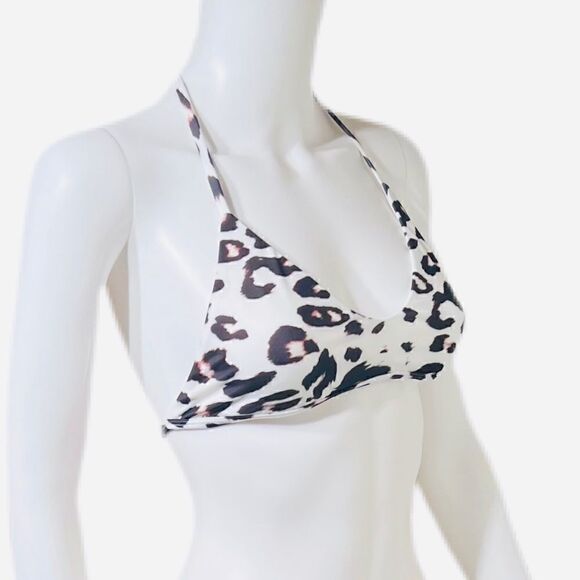 Plumeria Swim Leopard T-Back Bikini Top - Picture 1 of 11